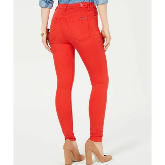 Jen 7 By 7 For All Mankind Jeans Women's Ankle Skinny Pants Size 4 27 NWT Red - Picture 12 of 12